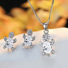 Lataa kuva Galleria-katseluun, 【Free Shipping】Cute Tortoise Crystal Zircon Necklace And Earrings For Women And Girls