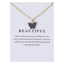 Laden Sie das Bild in den Galerie-Viewer. Women's Acrylic Color Butterfly Pendant Necklace