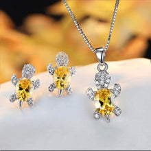 Lataa kuva Galleria-katseluun, 【Free Shipping】Cute Tortoise Crystal Zircon Necklace And Earrings For Women And Girls
