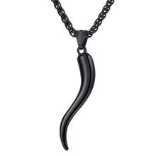 Chargez l'image dans la visionneuse de la galerie, Stainless Steel Cornicello Italian Horn Amulet Pendant Necklace