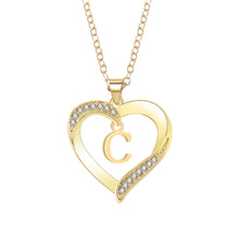 Cargar imagen en el visor de la galería, Personalized 26 Letter Female Heart Pendant Necklace