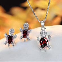 Lataa kuva Galleria-katseluun, 【Free Shipping】Cute Tortoise Crystal Zircon Necklace And Earrings For Women And Girls