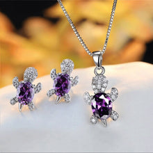 Lataa kuva Galleria-katseluun, 【Free Shipping】Cute Tortoise Crystal Zircon Necklace And Earrings For Women And Girls