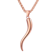 Chargez l'image dans la visionneuse de la galerie, Stainless Steel Cornicello Italian Horn Amulet Pendant Necklace