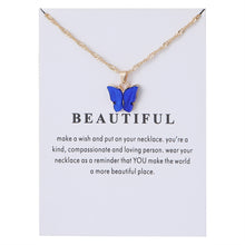 Laden Sie das Bild in den Galerie-Viewer. Women's Acrylic Color Butterfly Pendant Necklace