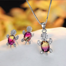Lataa kuva Galleria-katseluun, 【Free Shipping】Cute Tortoise Crystal Zircon Necklace And Earrings For Women And Girls