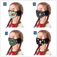 Cargar imagen en el visor de la galería, Children's Winter Warm Ears Christmas Print Masks