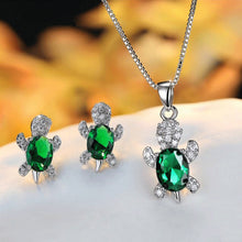 Lataa kuva Galleria-katseluun, 【Free Shipping】Cute Tortoise Crystal Zircon Necklace And Earrings For Women And Girls