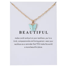 Laden Sie das Bild in den Galerie-Viewer. Women's Acrylic Color Butterfly Pendant Necklace