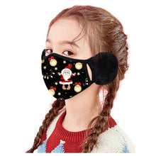 Cargar imagen en el visor de la galería, Children's Winter Warm Ears Christmas Print Masks