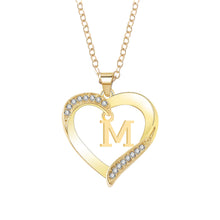 Cargar imagen en el visor de la galería, Personalized 26 Letter Female Heart Pendant Necklace