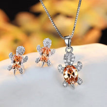 Lataa kuva Galleria-katseluun, 【Free Shipping】Cute Tortoise Crystal Zircon Necklace And Earrings For Women And Girls