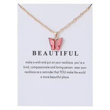 Laden Sie das Bild in den Galerie-Viewer. Women's Acrylic Color Butterfly Pendant Necklace