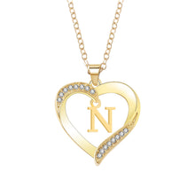 Cargar imagen en el visor de la galería, Personalized 26 Letter Female Heart Pendant Necklace