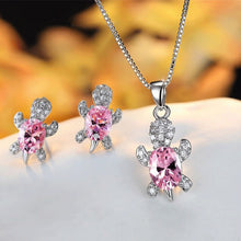 Lataa kuva Galleria-katseluun, 【Free Shipping】Cute Tortoise Crystal Zircon Necklace And Earrings For Women And Girls