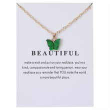 Laden Sie das Bild in den Galerie-Viewer. Women's Acrylic Color Butterfly Pendant Necklace