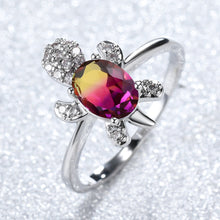 Cargar imagen en el visor de la galería, Cute Tortoise Crystal Zircon Ring For Women And Girls