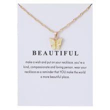 Laden Sie das Bild in den Galerie-Viewer. Women's Acrylic Color Butterfly Pendant Necklace