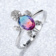 Cargar imagen en el visor de la galería, Cute Tortoise Crystal Zircon Ring For Women And Girls