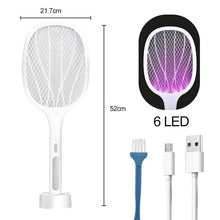 Chargez l'image dans la visionneuse de la galerie, 2-in-1 USB Rechargeable 10 LED Mosquito killer lamp + Mosquito swatter