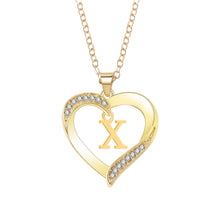 Cargar imagen en el visor de la galería, Personalized 26 Letter Female Heart Pendant Necklace