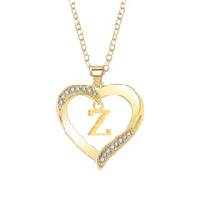 Cargar imagen en el visor de la galería, Personalized 26 Letter Female Heart Pendant Necklace