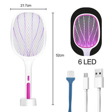 Chargez l'image dans la visionneuse de la galerie, 2-in-1 USB Rechargeable 10 LED Mosquito killer lamp + Mosquito swatter
