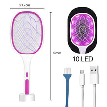 Chargez l'image dans la visionneuse de la galerie, 2-in-1 USB Rechargeable 10 LED Mosquito killer lamp + Mosquito swatter