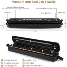 Lataa kuva Galleria-katseluun, New Upgrade Automatic Vacuum Sealer Machine, Dry &amp; Moist Food Modes