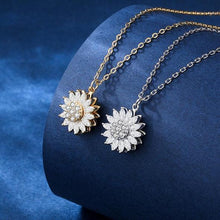 Cargar imagen en el visor de la galería, 925 Sterling Silver Womens Rotatable Sunflower Necklace