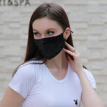 Cargar imagen en el visor de la galería, <transcy>Máscara facial con lentejuelas para exteriores, lavable y reutilizable, brillante a la moda</transcy>