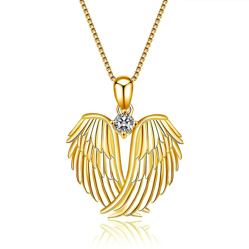 Women Love Heart Shaped Wings Necklace