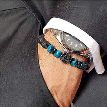 Lataa kuva Galleria-katseluun, Men's Wolf Head Tiger's Eye Bracelet