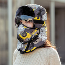 Lataa kuva Galleria-katseluun, Unisex Winter Warm Hat with Windproof Facemask and Windproof Glasses