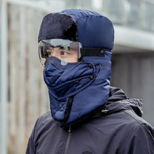 Lataa kuva Galleria-katseluun, Unisex Winter Warm Hat with Windproof Facemask and Windproof Glasses