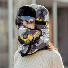 Lataa kuva Galleria-katseluun, Unisex Winter Warm Hat with Windproof Facemask and Windproof Glasses
